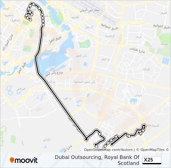 X25 bus Line Map