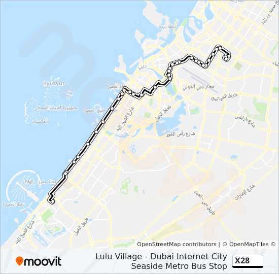 X28 bus Line Map