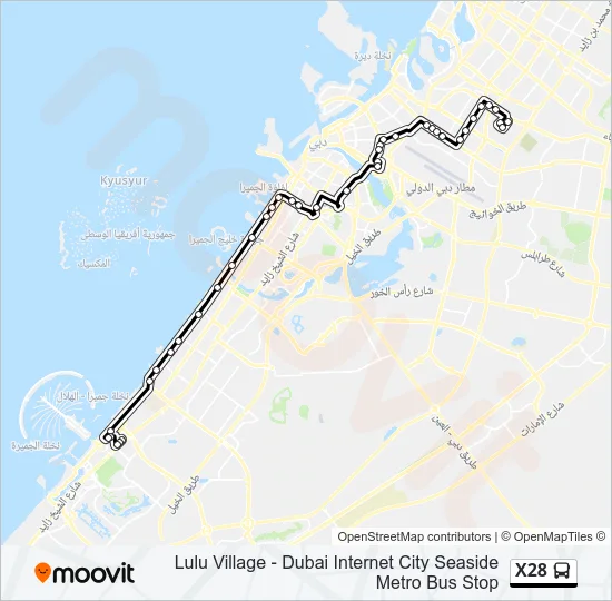 X28 Bus Line Map