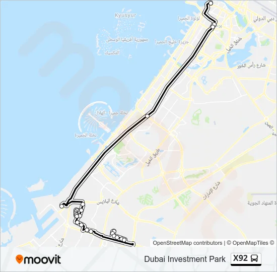 X92 Bus Line Map