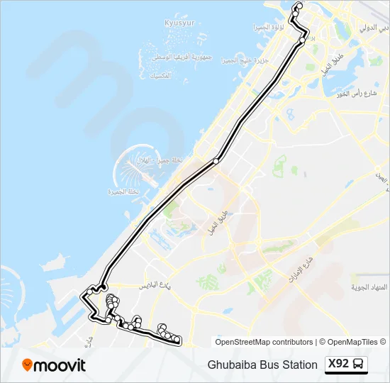 X92 Bus Line Map