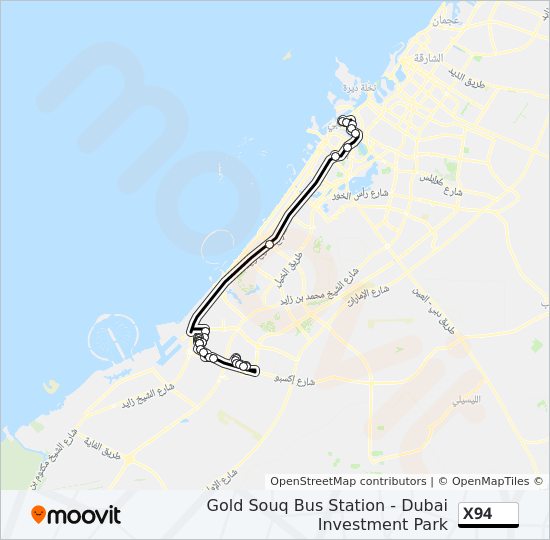 X94 bus Line Map