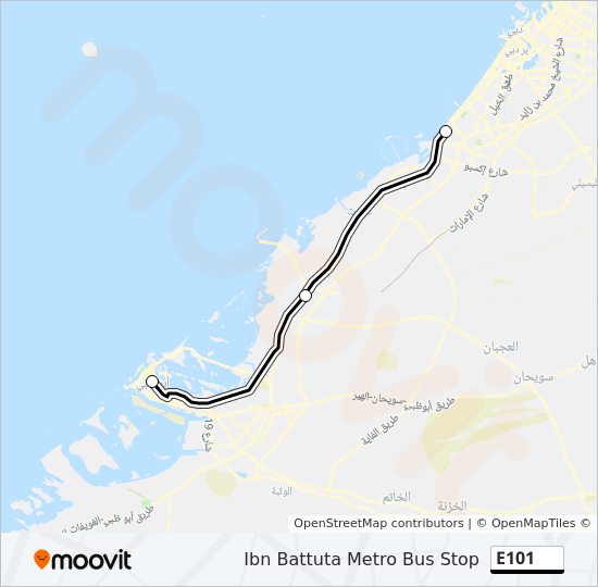خريط الخط لـ E101 حافلة