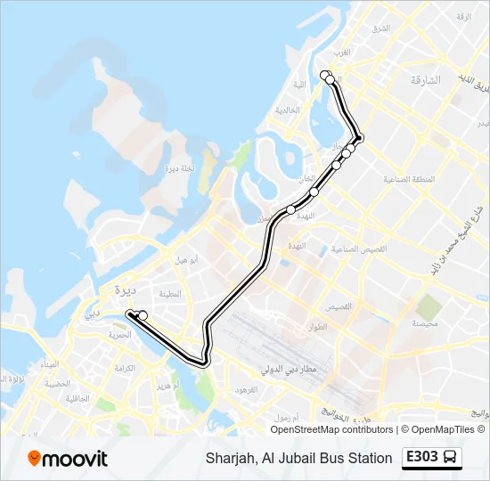 E303 Bus Line Map