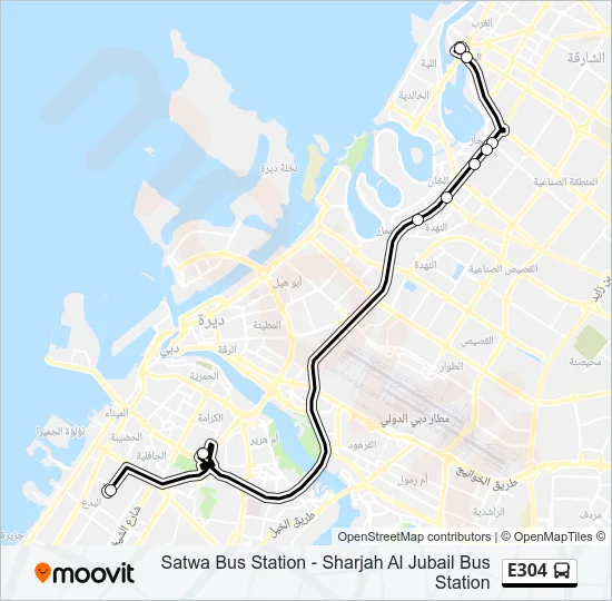 E304 Bus Line Map