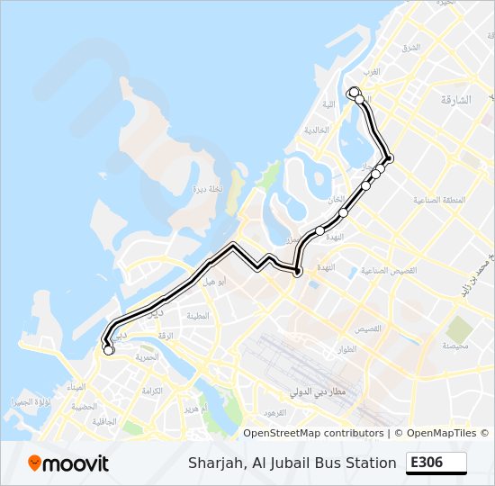 خريط الخط لـ E306 حافلة