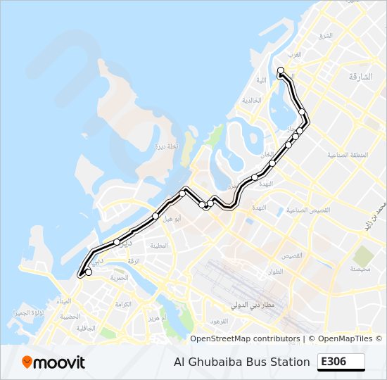 خريط الخط لـ E306 حافلة