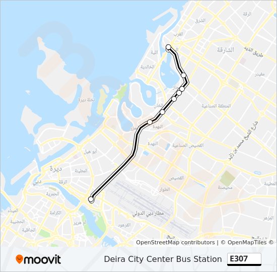 خريط الخط لـ E307 حافلة