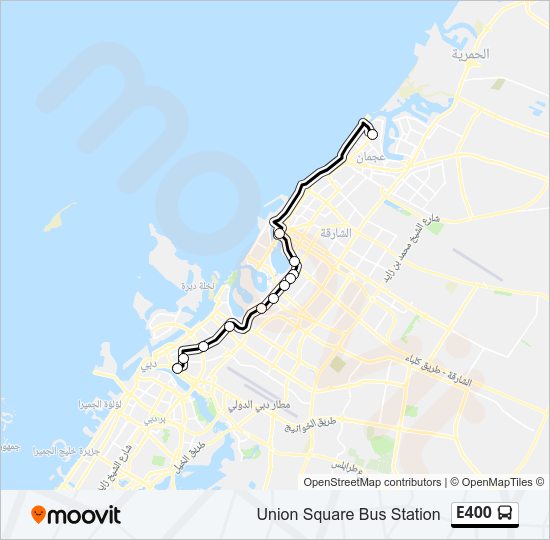 خريط الخط لـ E400 حافلة