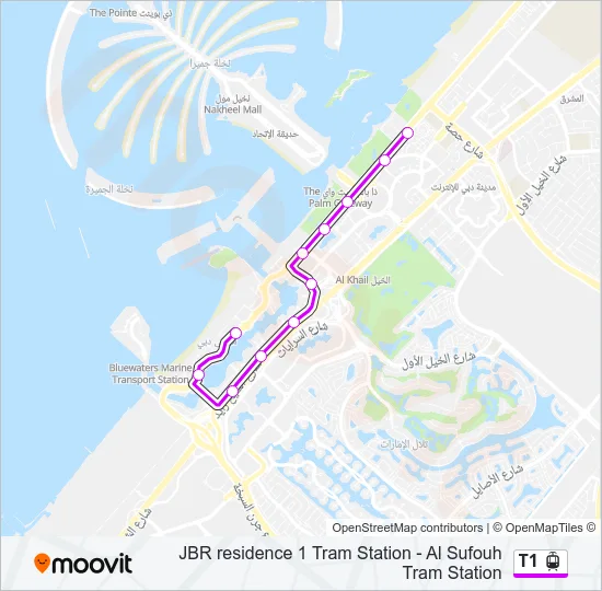 T1 Light Rail Line Map