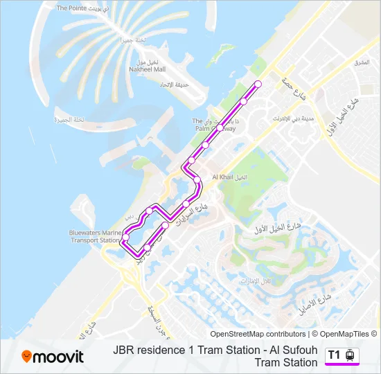 T1 Light Rail Line Map