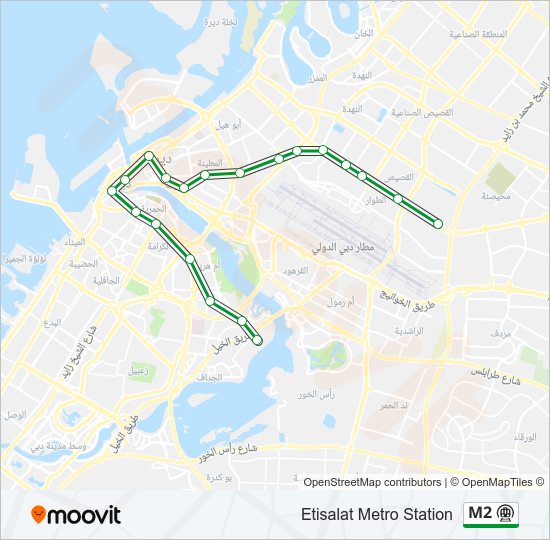 Etisalat Metro Station Map M2 Route: Schedules, Stops & Maps - Etisalat Metro Station (Updated)