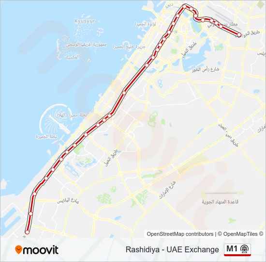 M1 Metro Line Map