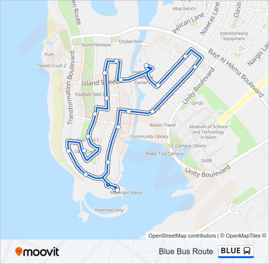 خريط الخط لـ BLUE حافلة