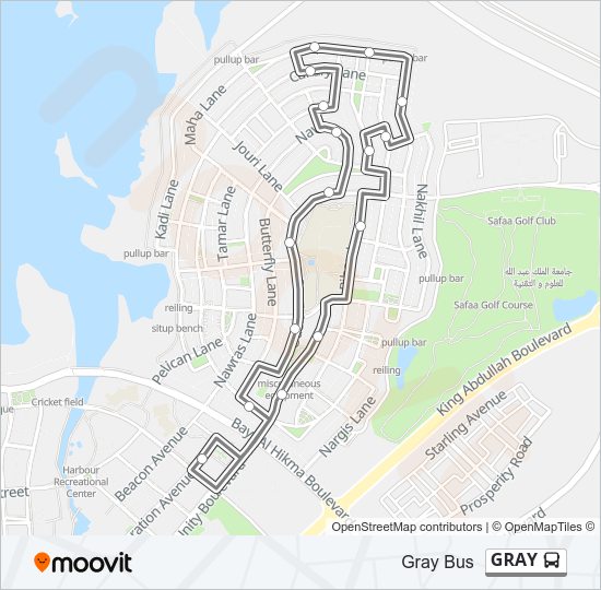 خريط الخط لـ GRAY حافلة