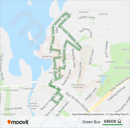 GREEN Bus Line Map
