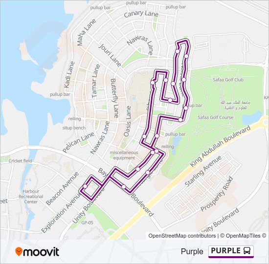 PURPLE bus Line Map