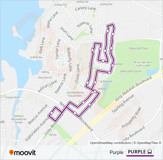 PURPLE Bus Line Map