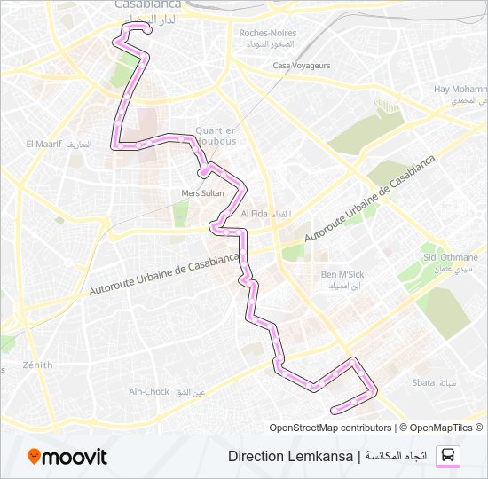 Plan de la ligne 6 de bus