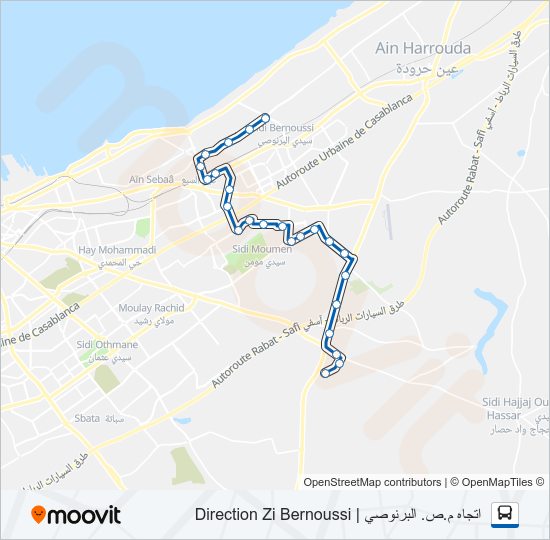 خريط الخط لـ 608 حافلة