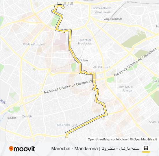 خريط الخط لـ 22 حافلة