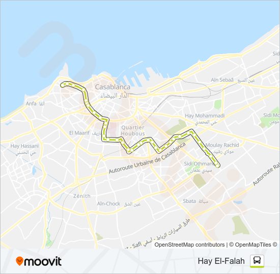 خريط الخط لـ 38 حافلة
