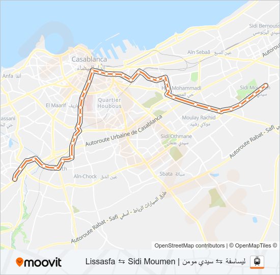 خريط الخط لـ T1 سكة حديدية خفيفة