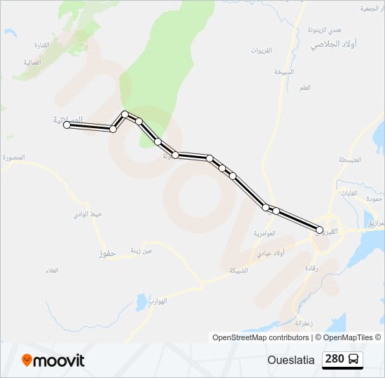 خريط الخط لـ 280 حافلة