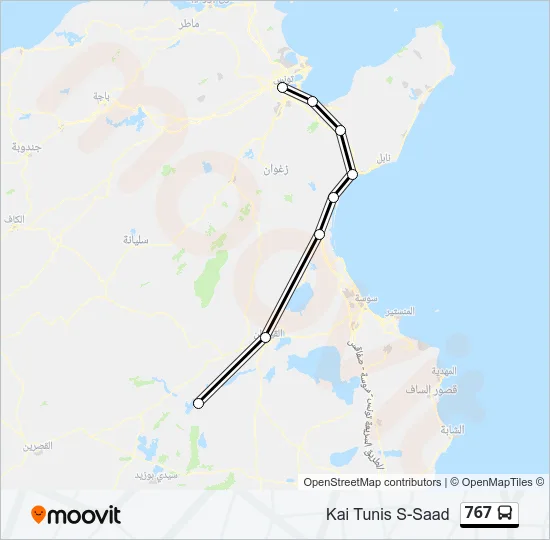 767 Bus Line Map