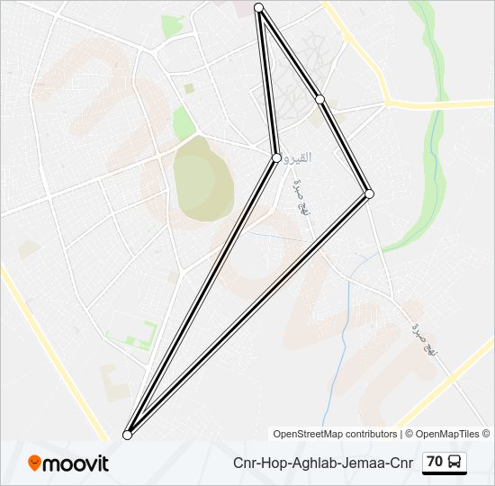 70 bus Line Map