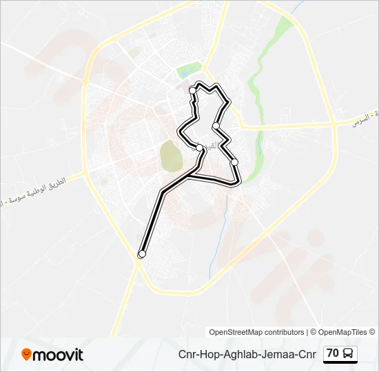 70 Bus Line Map