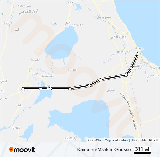 خريط الخط لـ 311 حافلة