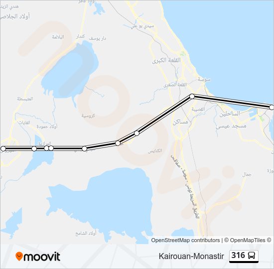 خريط الخط لـ 316 حافلة