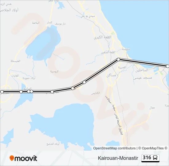 316 Bus Line Map