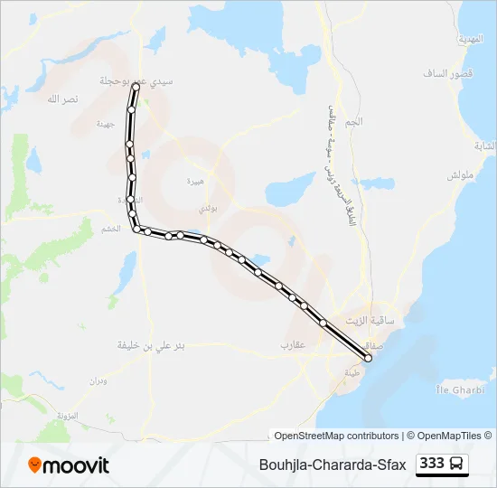 333 Bus Line Map