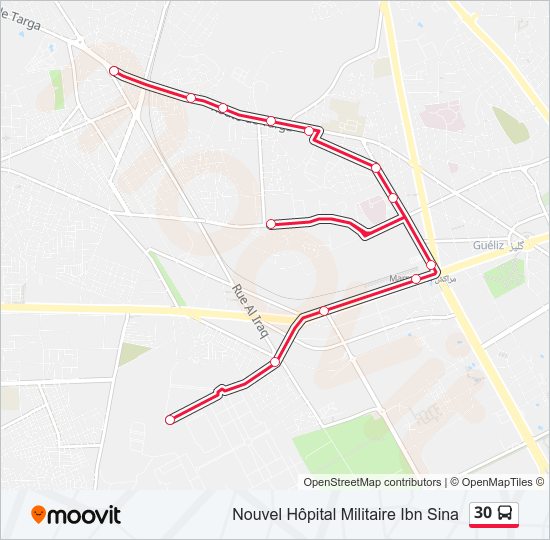 30 bus Line Map