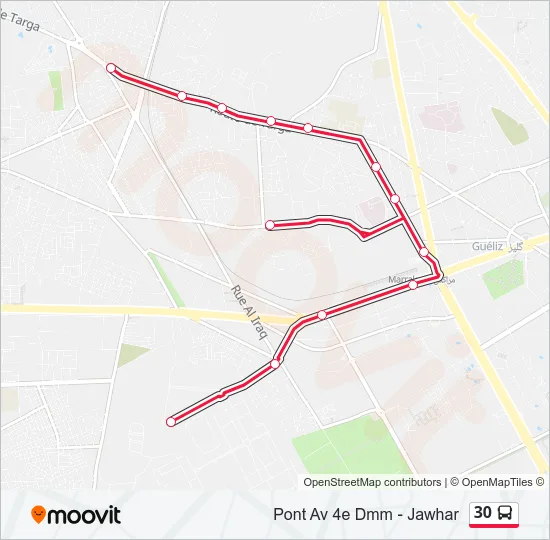30 Bus Line Map