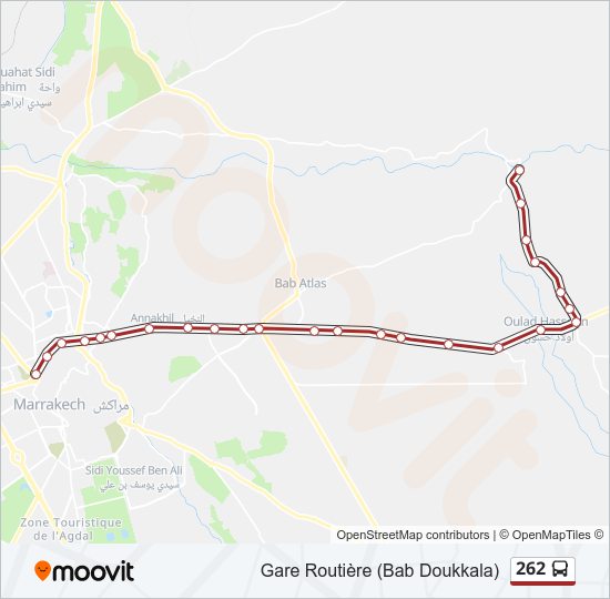 Plan de la ligne 262 de bus