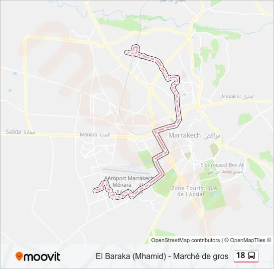 18 Bus Line Map