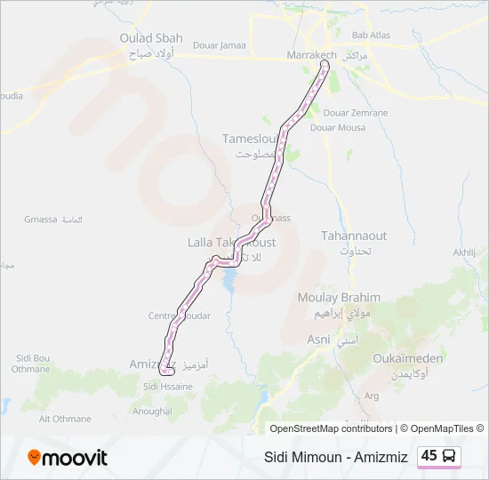 45 Bus Line Map