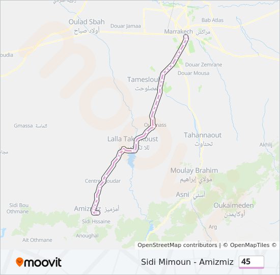 45 bus Line Map