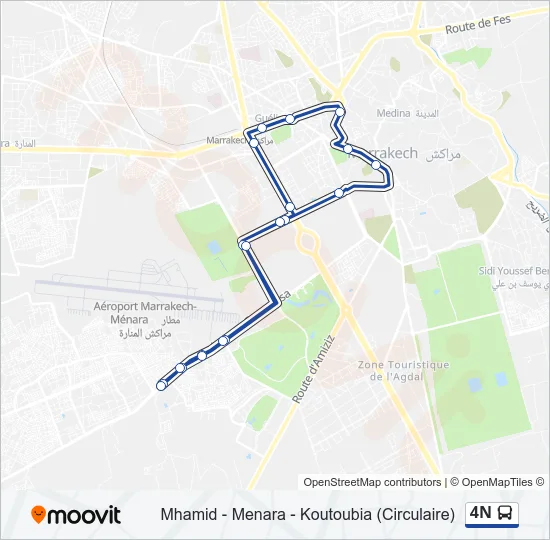 4N Bus Line Map