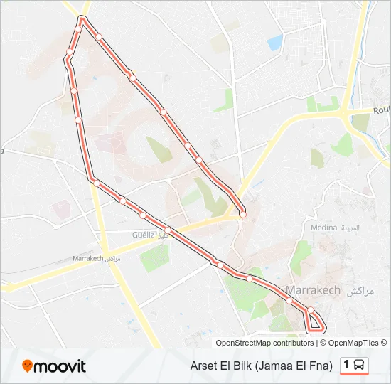 1 Bus Line Map