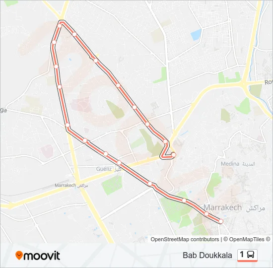 1 Bus Line Map