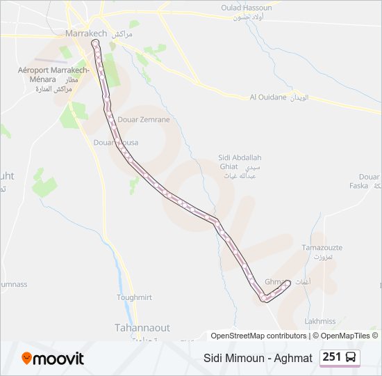 خريط الخط لـ 251 حافلة