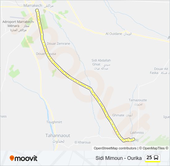 خريط الخط لـ 25 حافلة