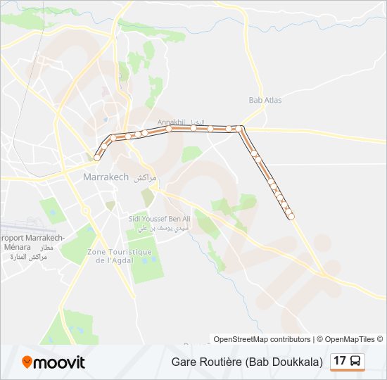 خريط الخط لـ 17 حافلة