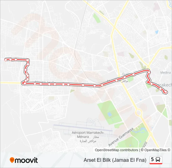 5 Bus Line Map