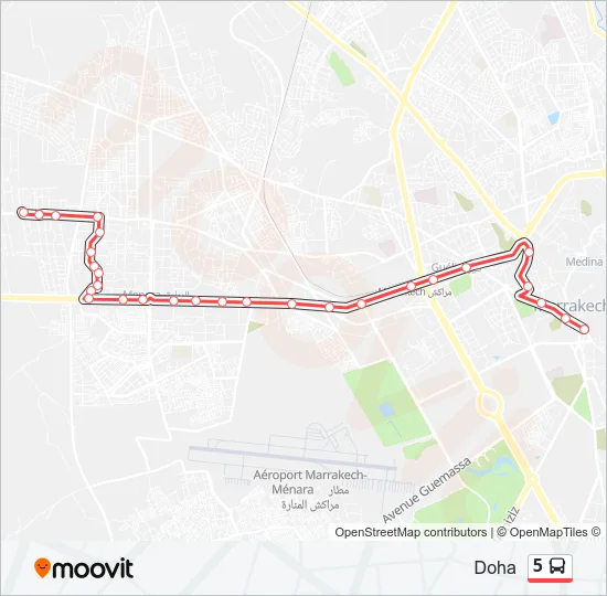 5 Bus Line Map