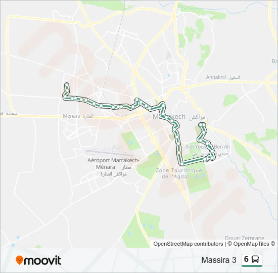 6 Bus Line Map